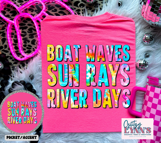 Boat Waves Sun Rays River Days