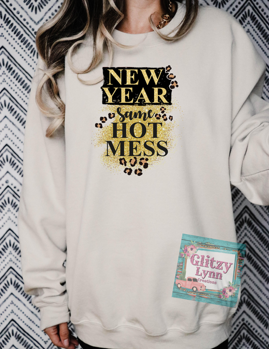 New Year Same Hot Mess Cheetah